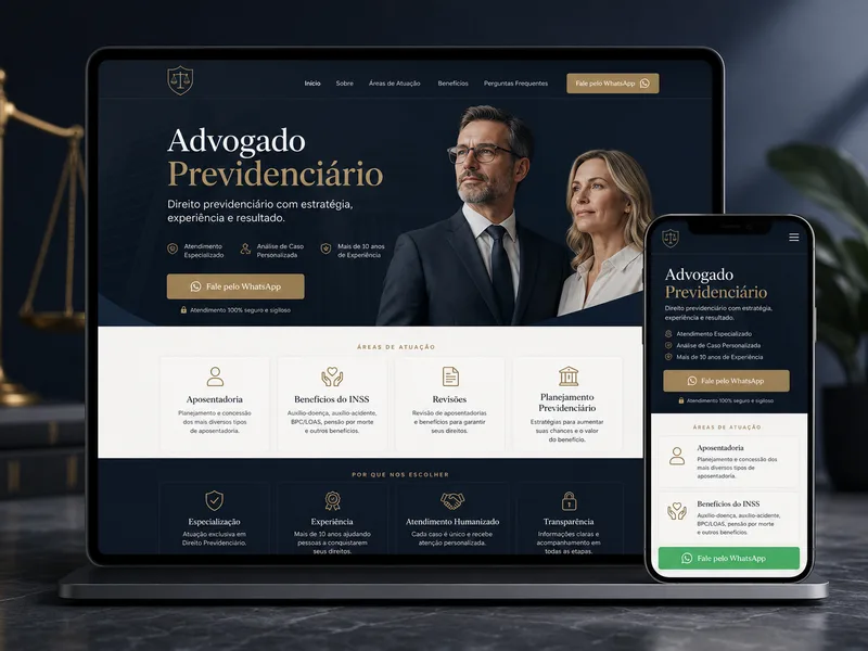 Modelo de Landing Page para advogado previdenciário