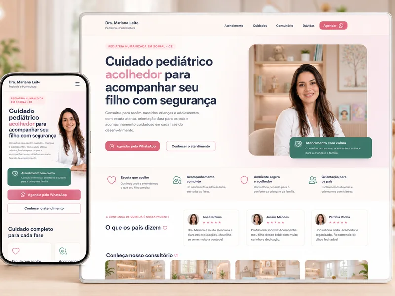 Modelo de Landing Page para pediatra humanizada